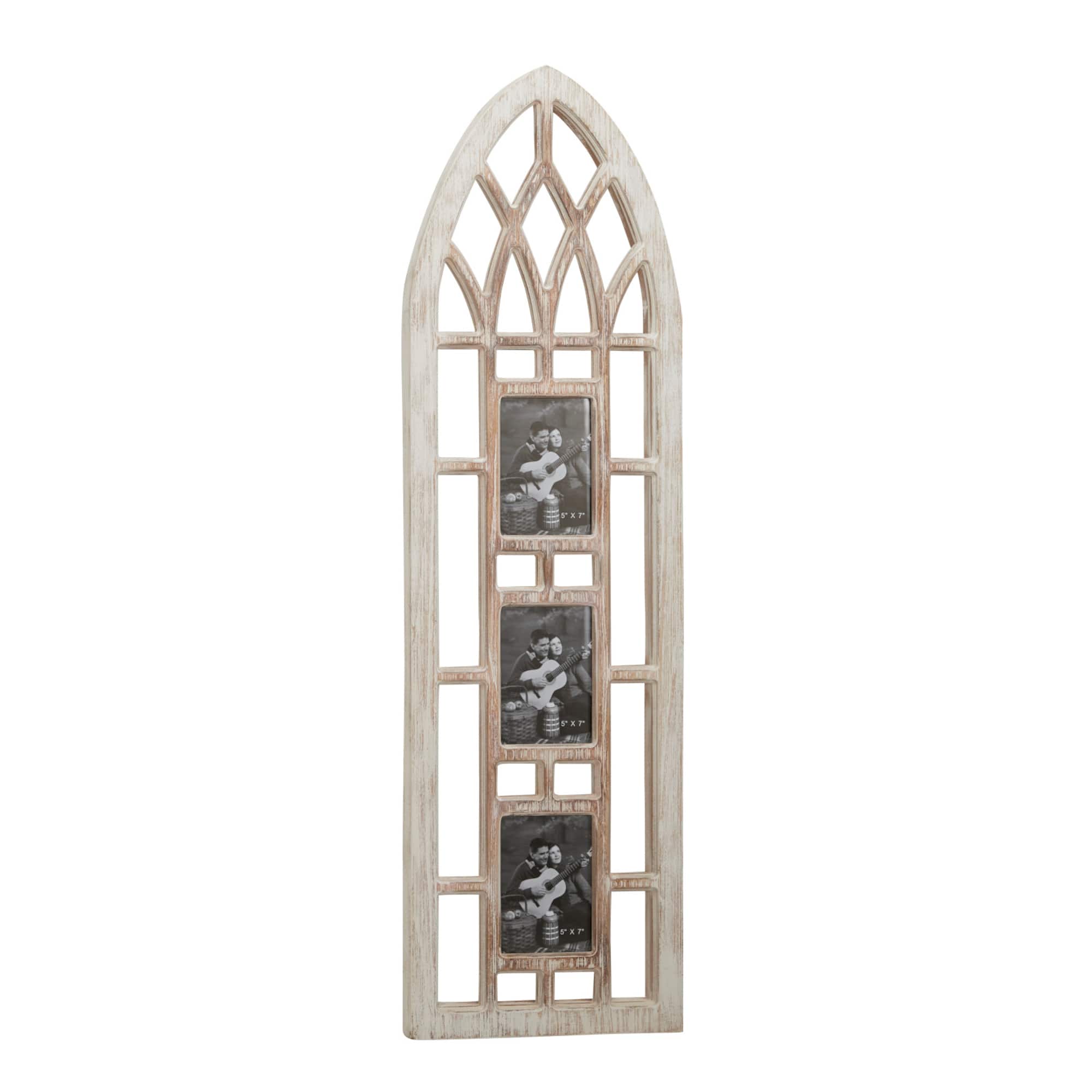Light Brown Wood Vintage Wall Photo Frame, 47" x 14" x 1"
